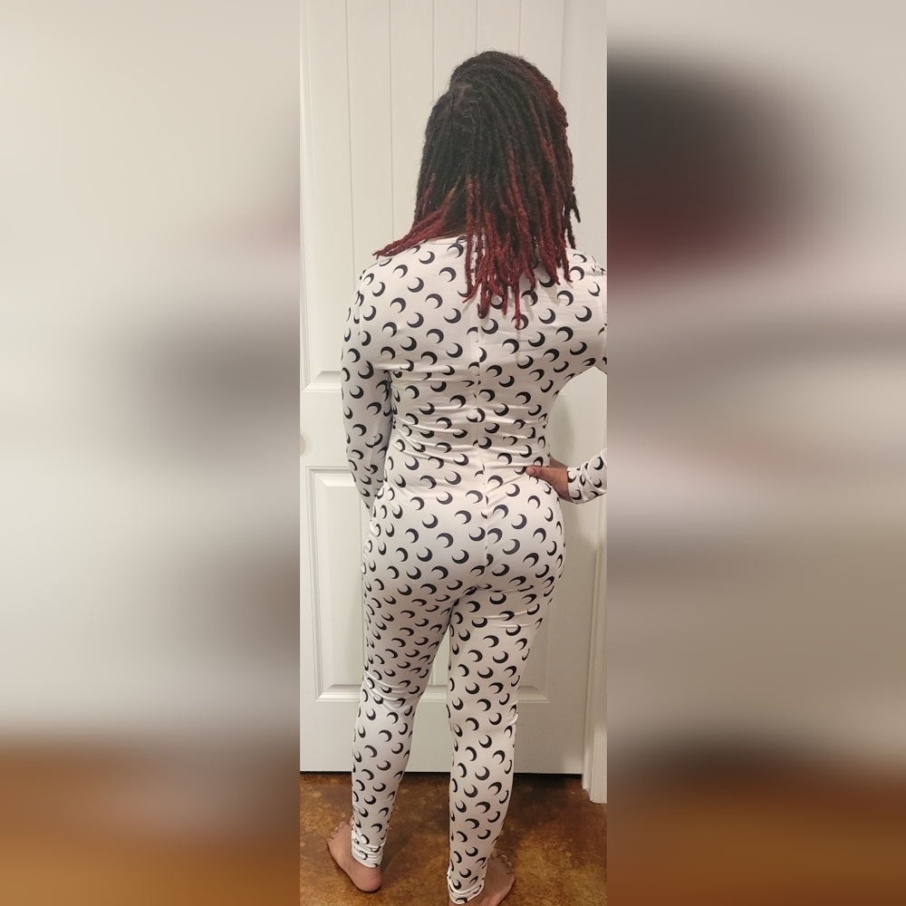 Faux marine serre all over jumpsuit